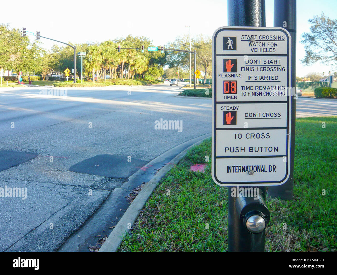 Fußgängerüberweg am International Drive, Orlando, Florida Stockfoto