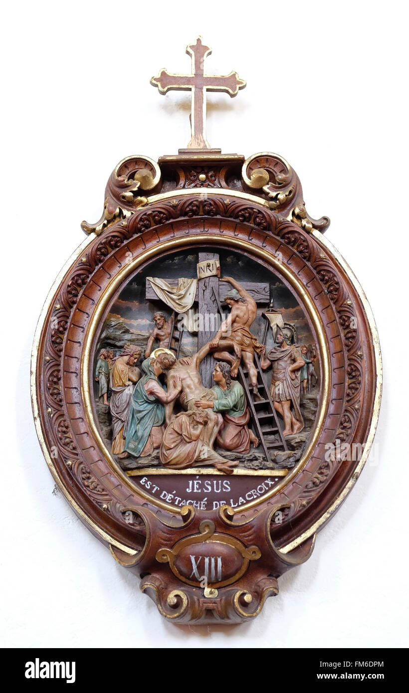 13. Kreuzweg, Leichnam Jesu vom Kreuz, Kartause Pleterje, Slowenien