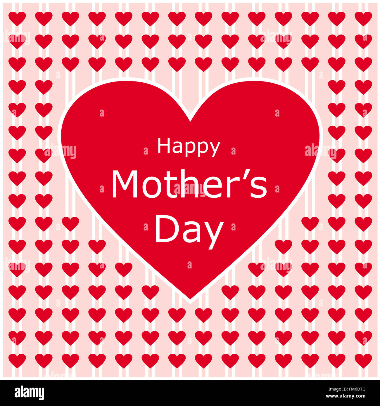 glückliche Mütter Tag Liebesbrief mit roten Herzen Hintergrund Vektor-Illustration 2 Stockfoto