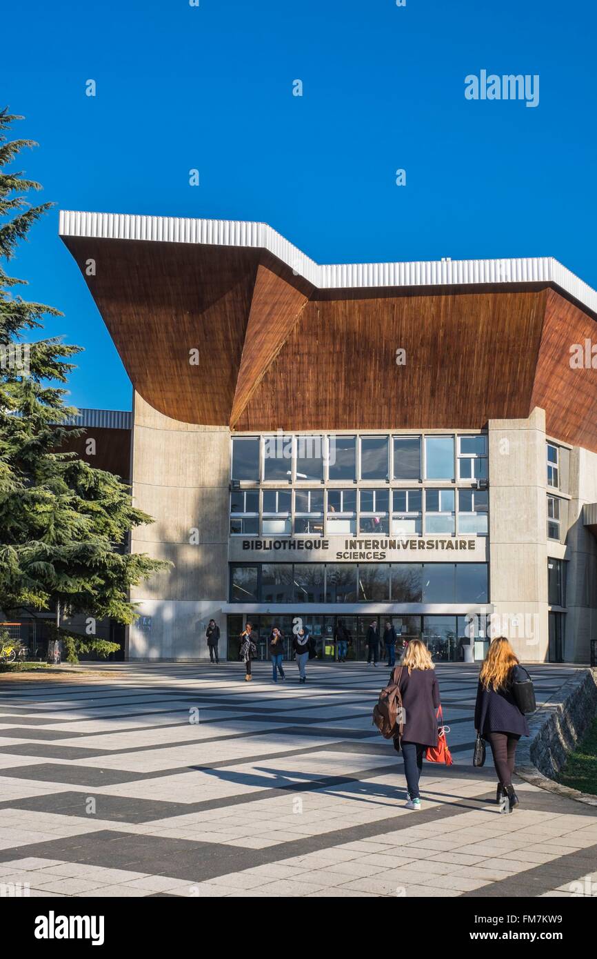 Frankreich, Isere, Saint-Martin-d'Heres, dem Campus der Universität Grenoble Alpes, die Library of Science Stockfoto