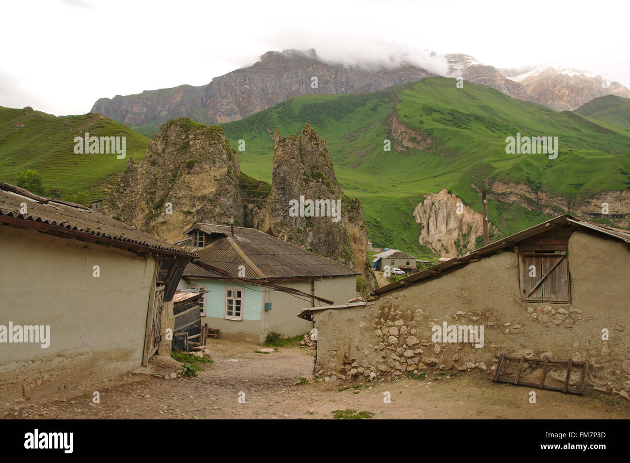 Dorf Laza im großen Kaukasus, Aserbaidschan Stockfoto