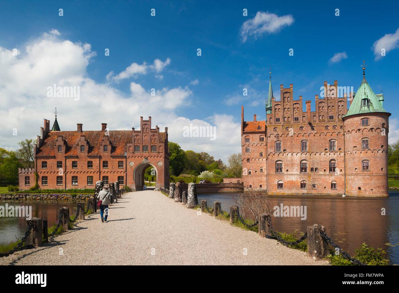 Dänemark, Fünen, Egeskov Schloss Egeskov, außen Stockfoto