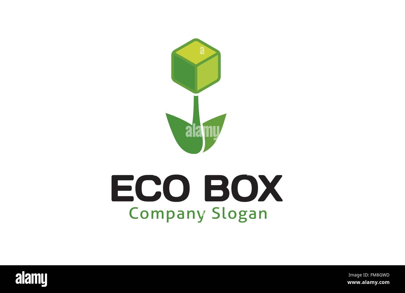 Öko-Box-Design-Darstellung Stock Vektor