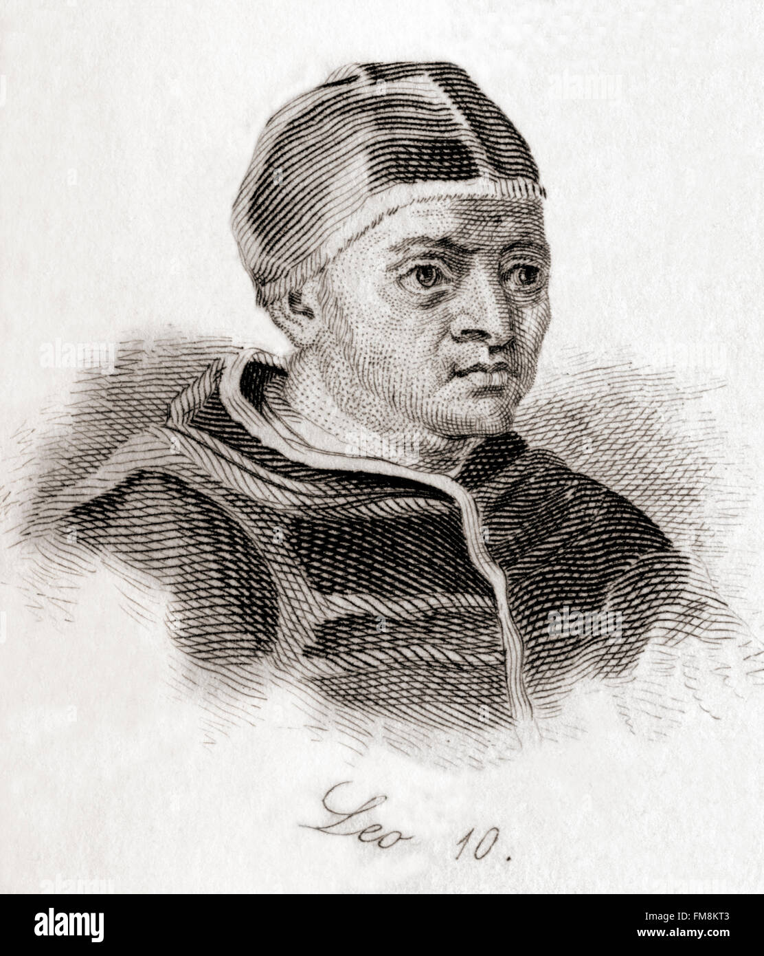 Papst Leo X., 1475 – 1521 geboren Giovanni di Lorenzo de' Medici. Stockfoto