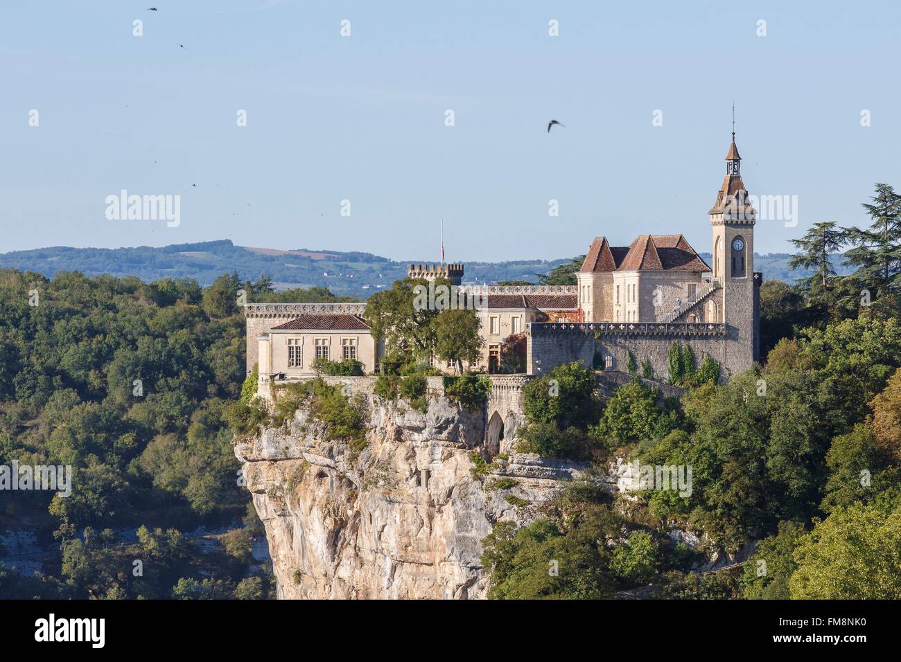 Frankreich, Lot, Rocamadour, Camino de Santiago-Rastplatz, die Burg Stockfoto