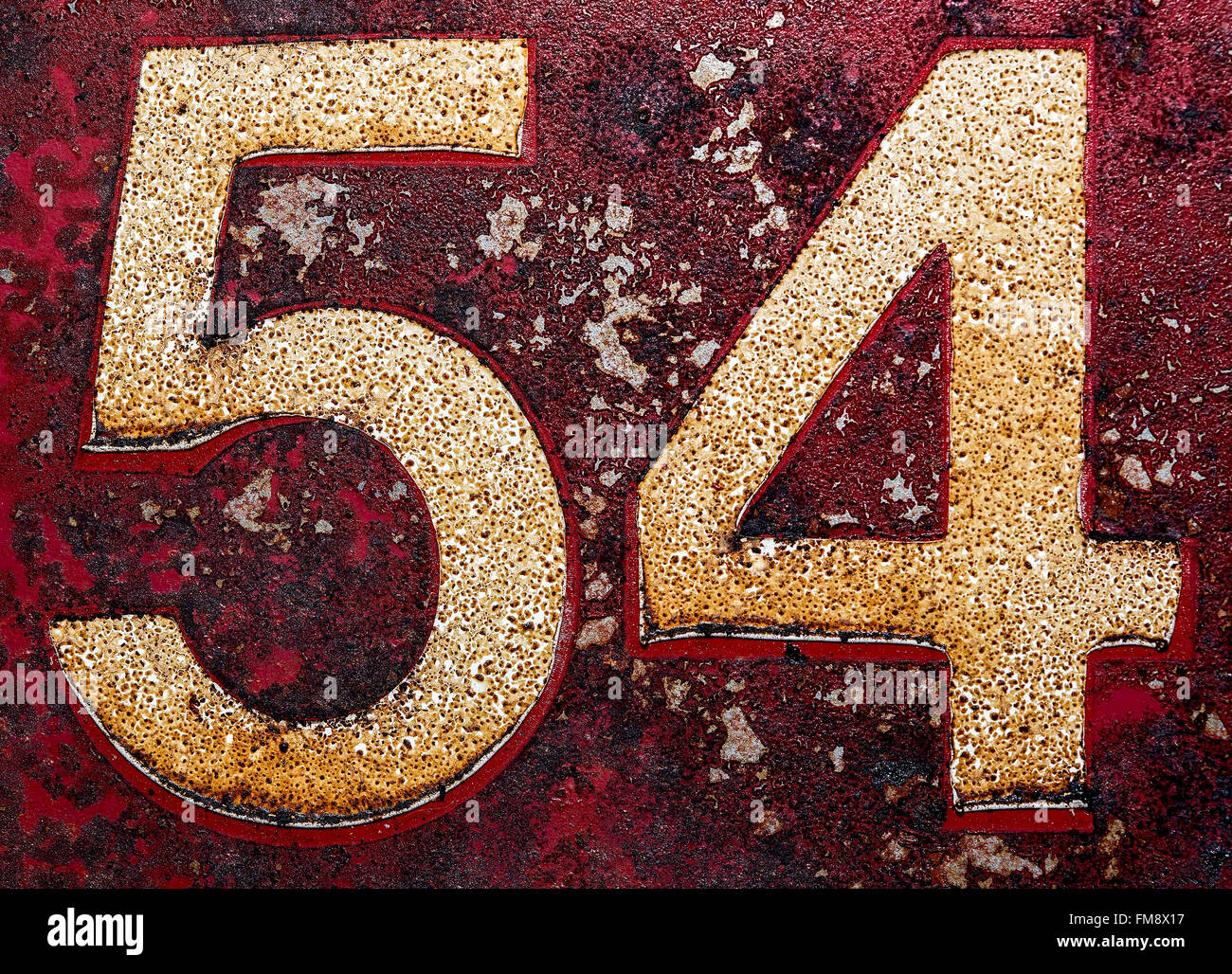 Alte Nummern mit Grunge-Look. Stockfoto