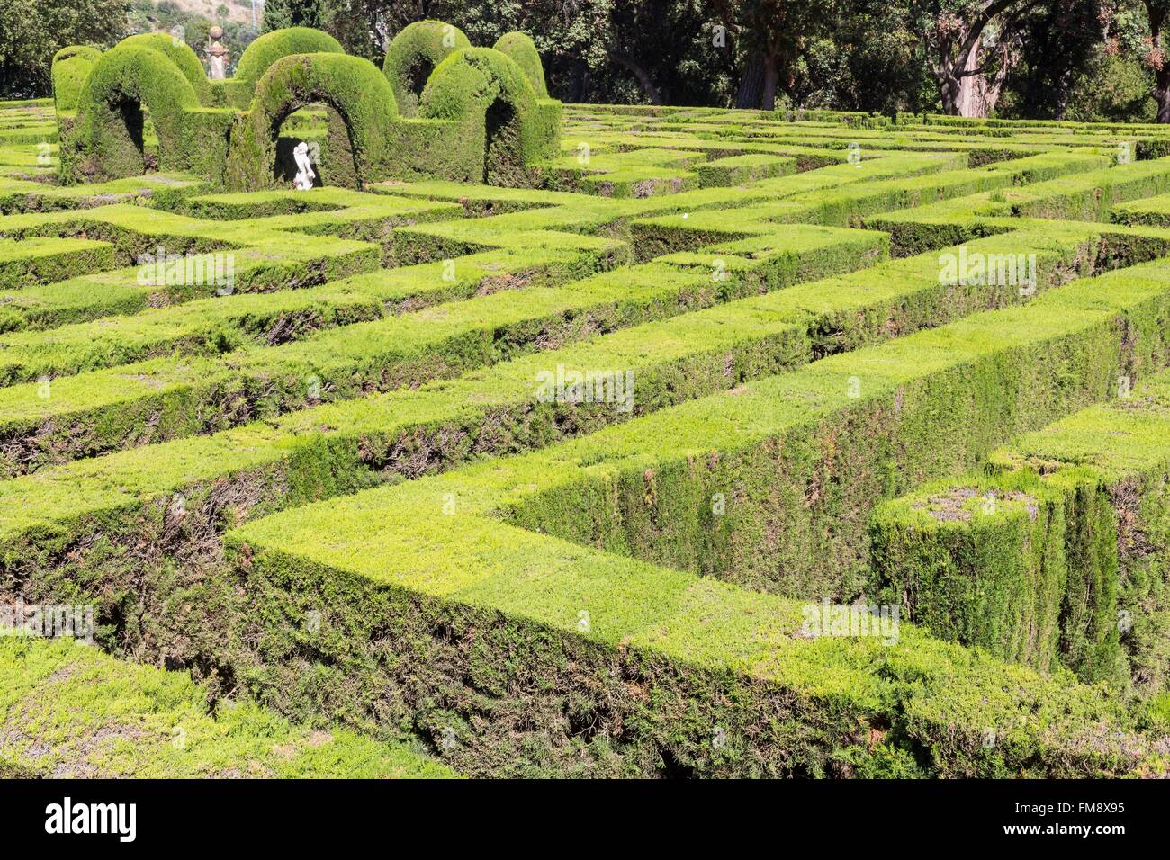 Spanien, Katalonien, Barcelona, Horta del Laberint d'Horta Park im Jahre 1792 wurde von dem italienischen Ingenieur Domenico Bagutti und zur öffentlichkeit geöffnet 1971, Maze Stockfoto
