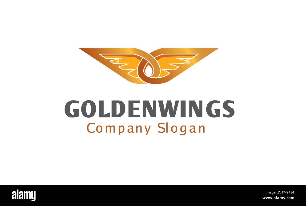 Golden Wings Design Illustration Stock Vektor