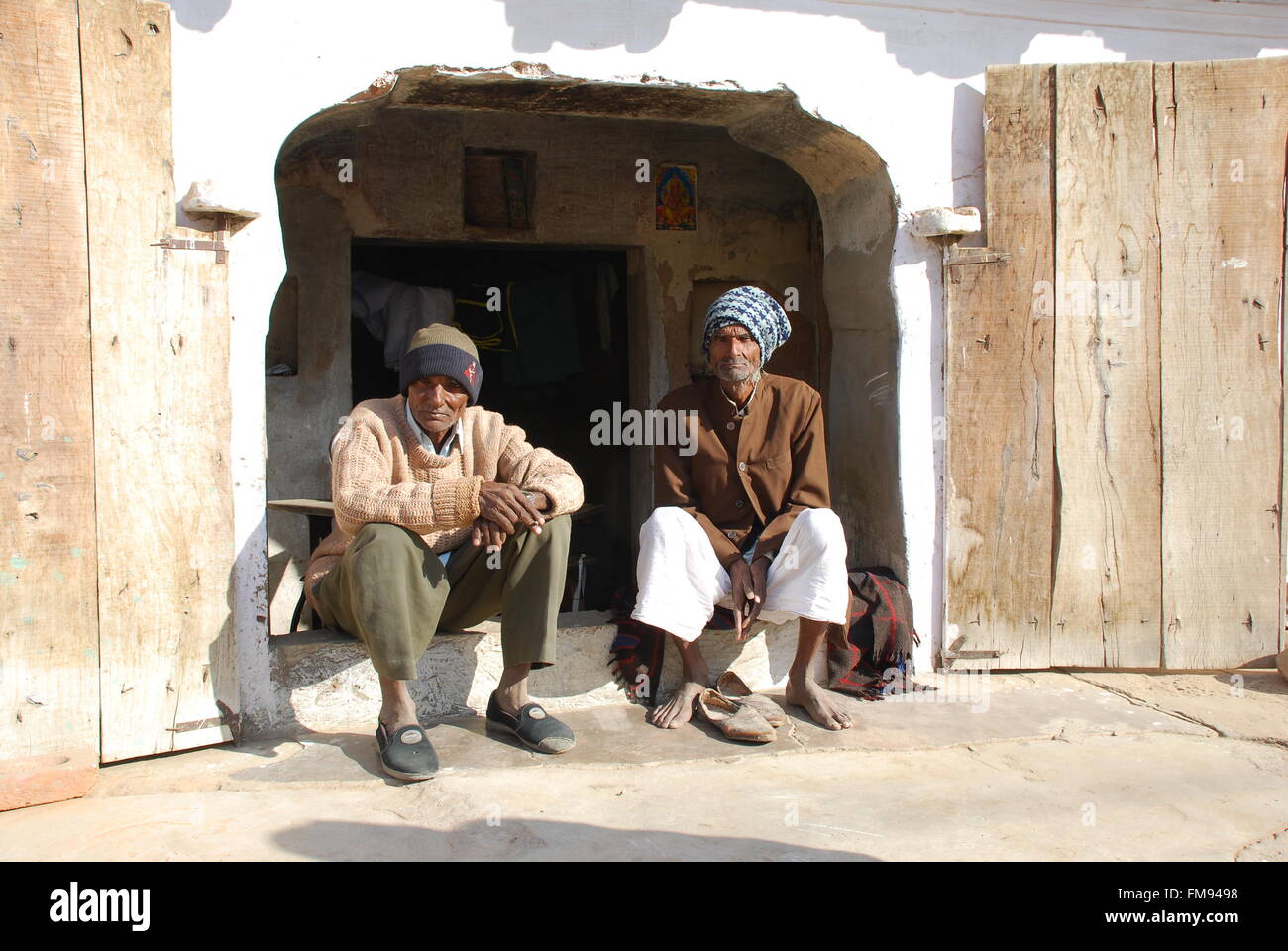 Zwei sitzende Mann in Indien Stockfoto