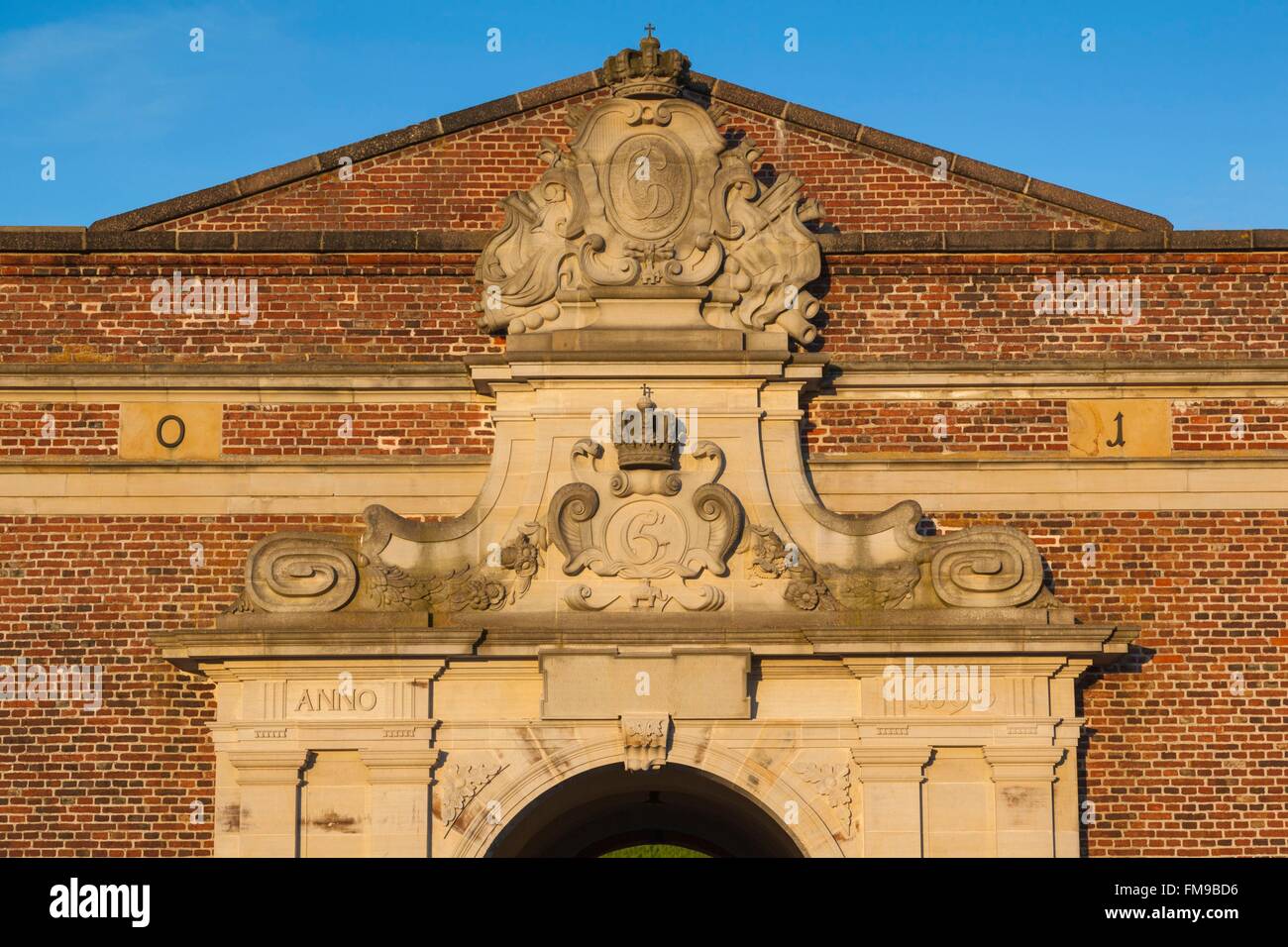 Dänemark, Seeland, Helsingor, Schloss Kronborg, auch bekannt als Elsinore Burg von Shakespeares Hamlet, Eingang Stockfoto