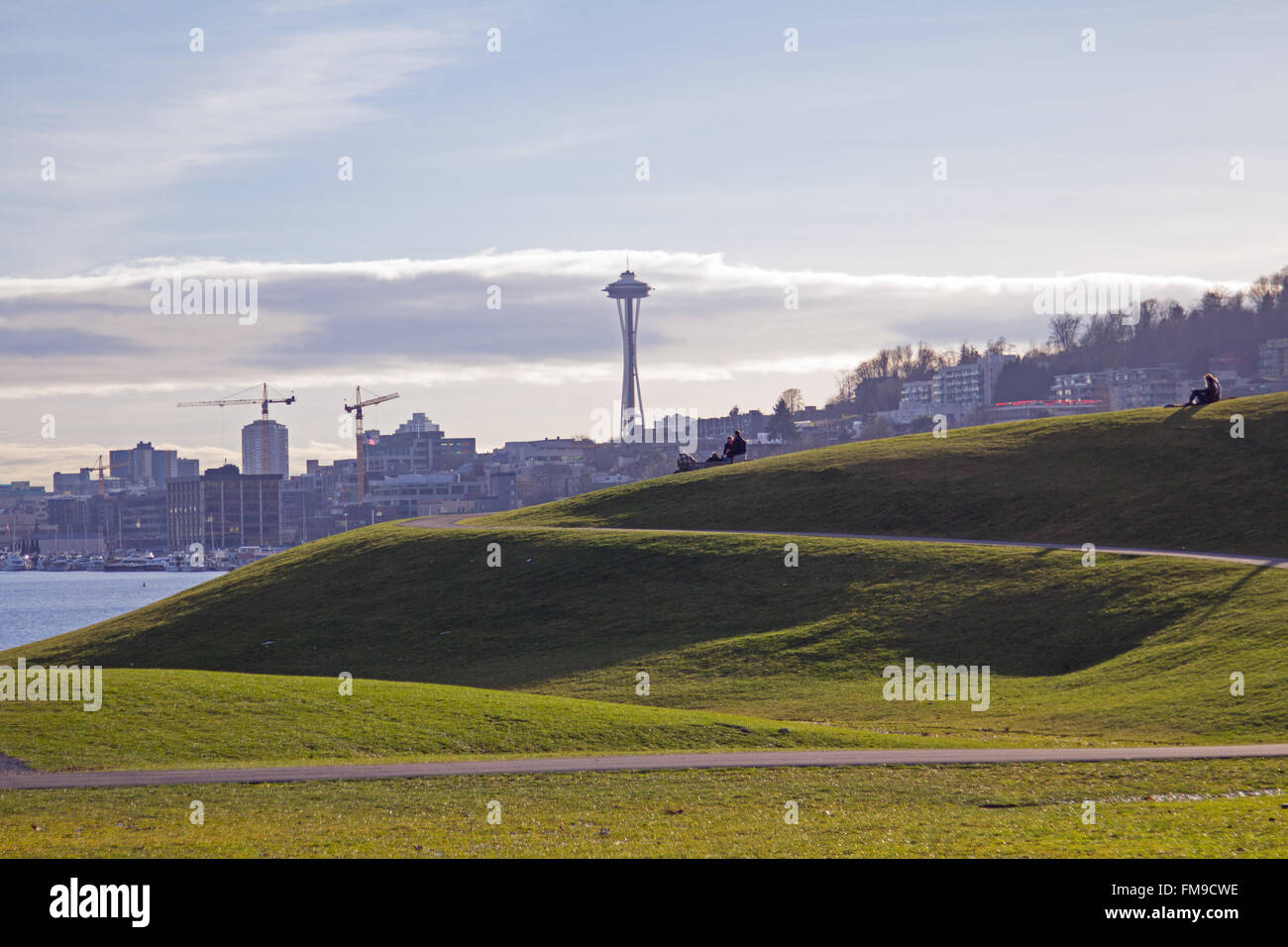 Skyline von Seattle aus Gas funktioniert park Stockfoto