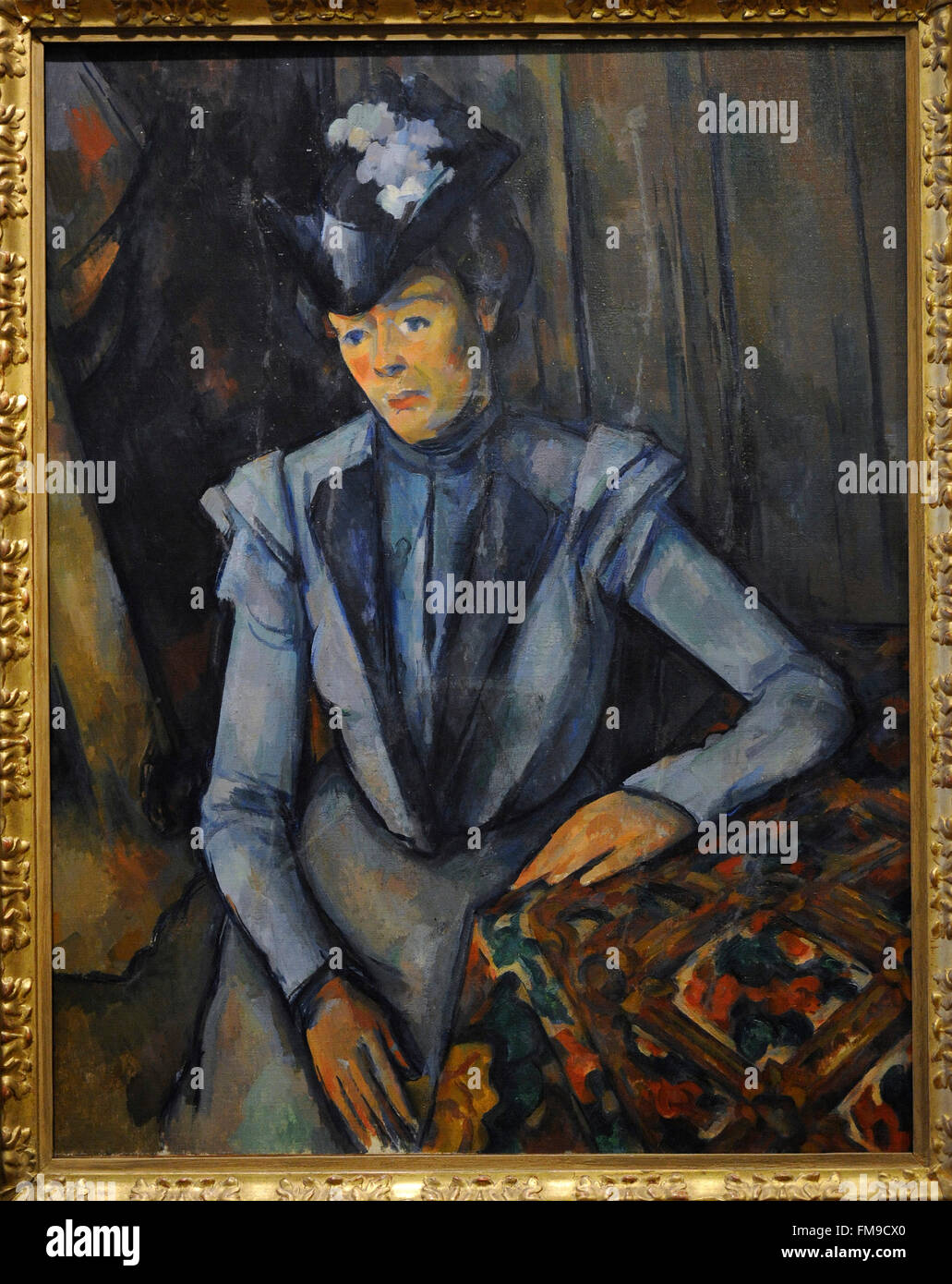 Paul Cézanne (1839-1906). Französischer Maler. Dame in blau. Ca. 1900. Öl auf Leinwand. Die Eremitage. Sankt Petersburg. Russland. Stockfoto