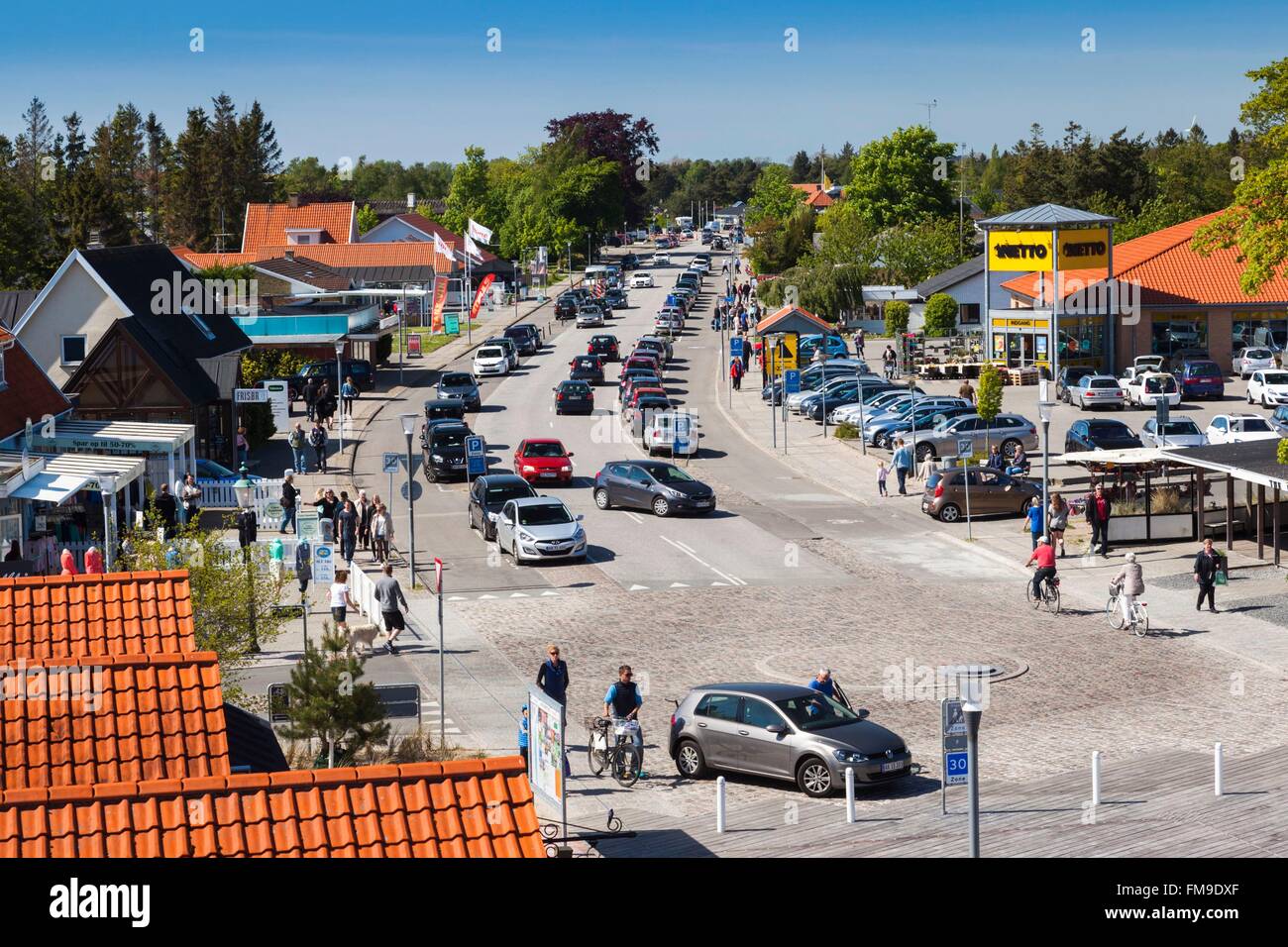 Dänemark, Falster, Marielyst, Badeort, erhöht, Ansicht Stockfotografie