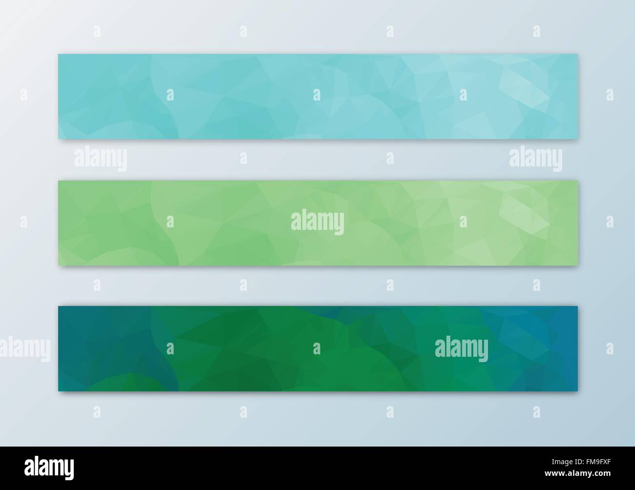 Website-Banner-Templates set mit abstrakten Dreieck Polygon Hintergrund grün Stock Vektor