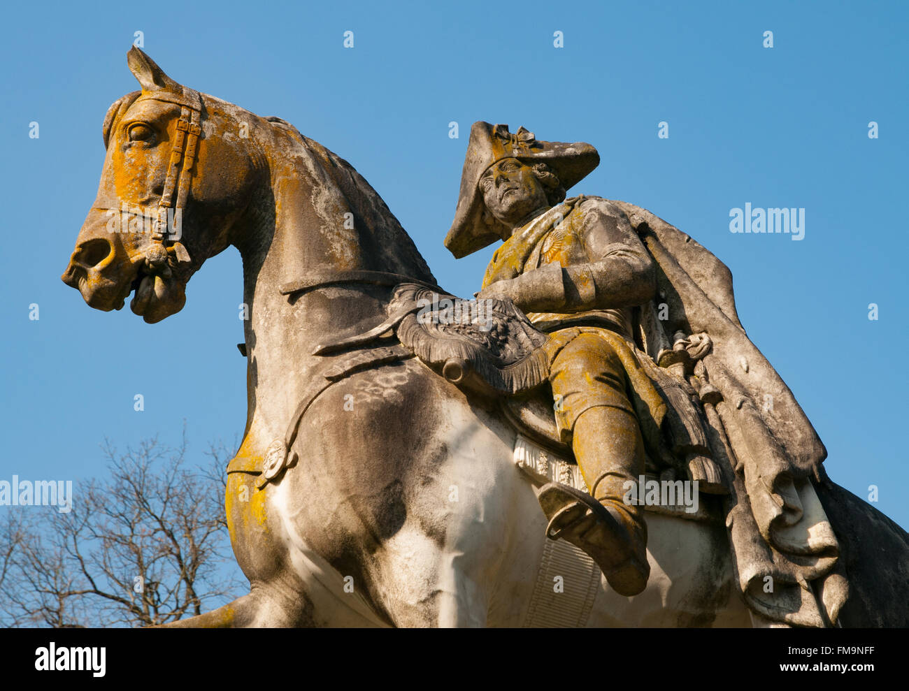 Statue der preußische König Friedrich der große, Park Sanssouci, Potsdam, Deutschland Stockfoto