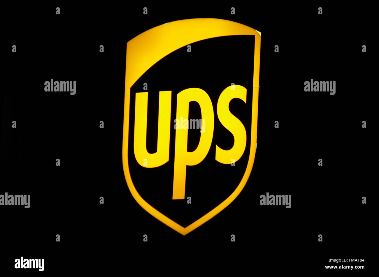Markenname: "UPS United Parcel Service", Berlin. Stockfoto
