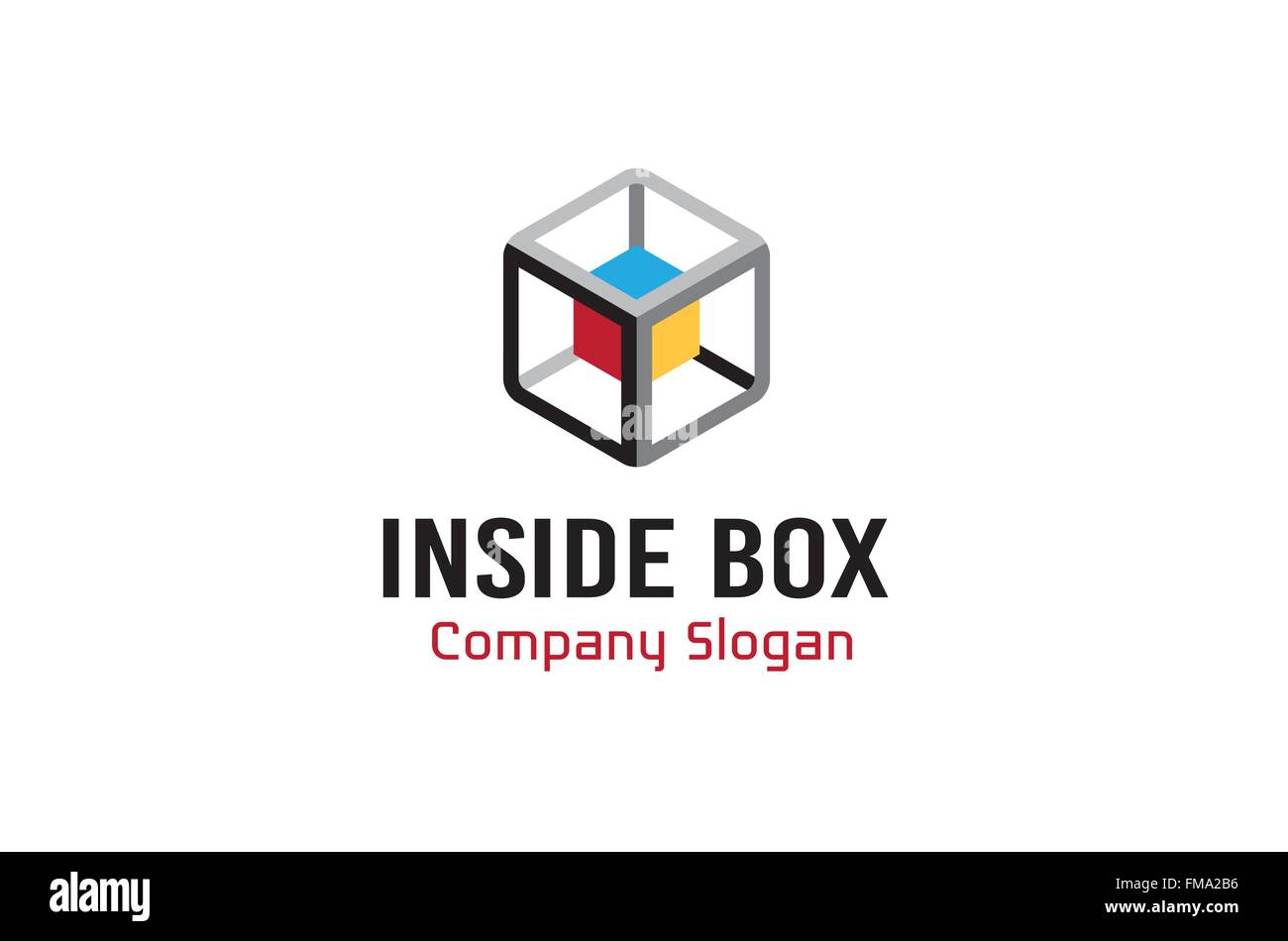 Innen-Box-Design-Darstellung Stock Vektor
