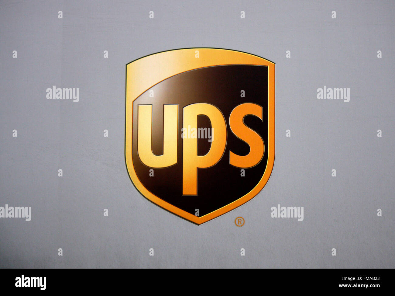 Markenname: "UPS - United Parcel Service", Dezember 2013, Berlin. Stockfoto