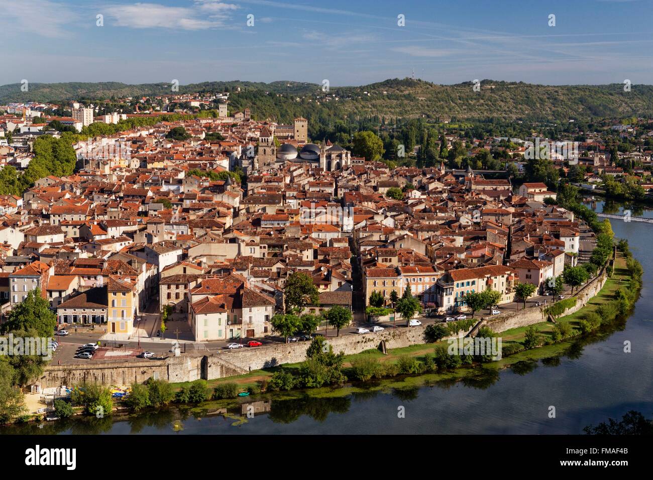 Frankreich, Menge, Bas Quercy, Cahors, Gesamtansicht der Stadt Stockfoto