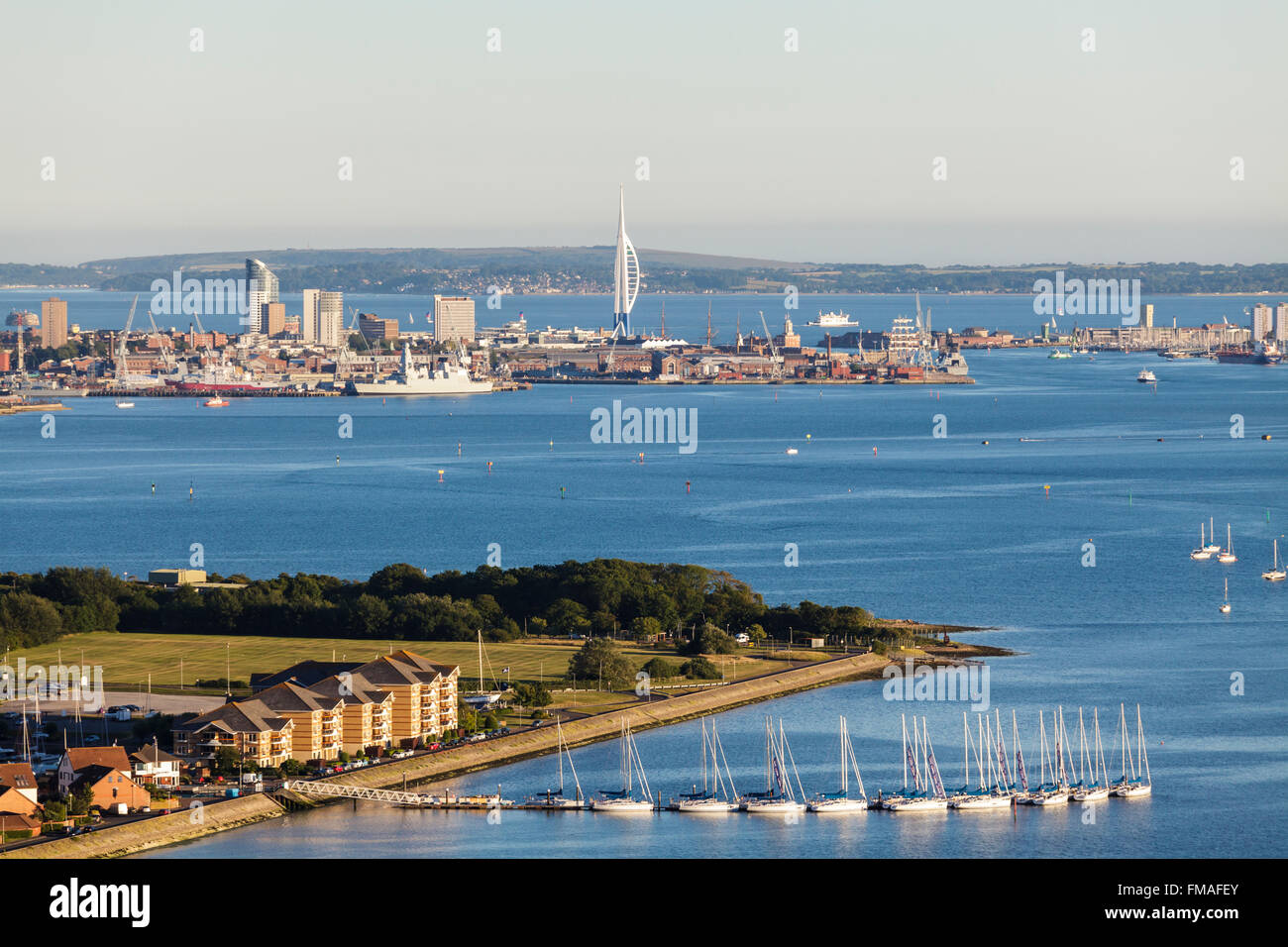 Blick auf Portsmouth Harbour Stockfoto