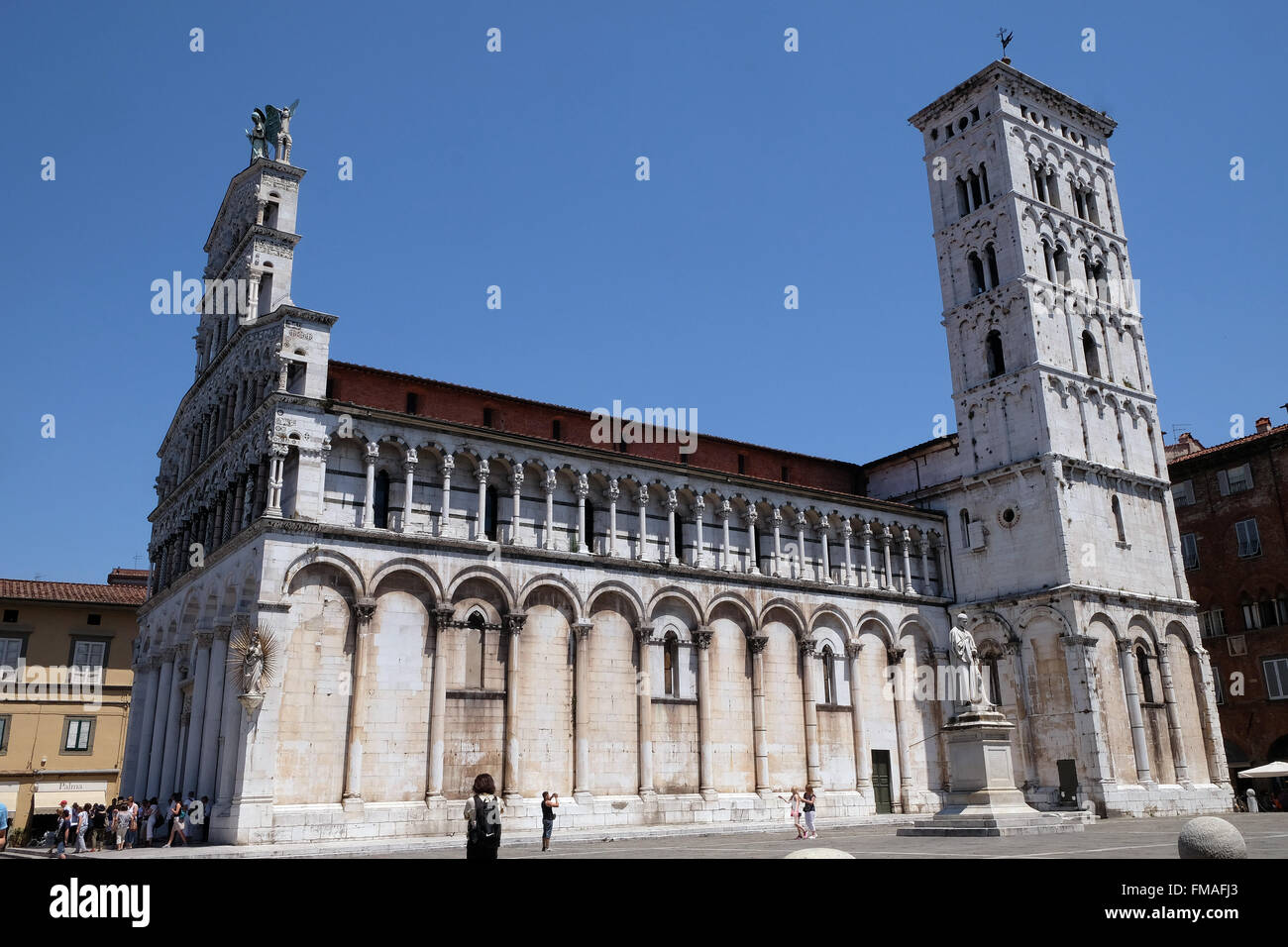 San Michele in Foro Kirche in Lucca, Italien, am 6. Juni 2015 Stockfoto