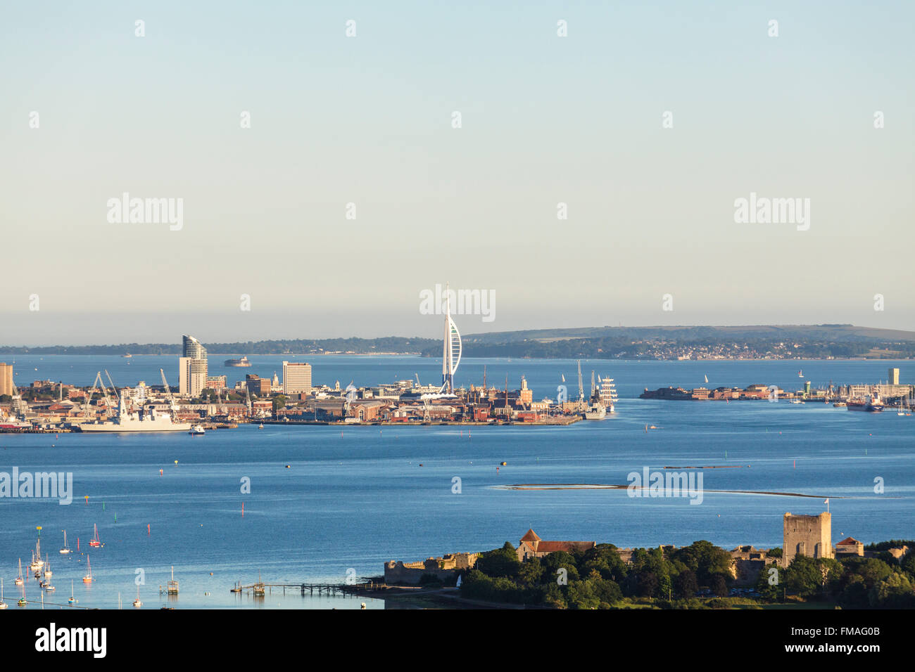 Blick auf Portsmouth Harbour Stockfoto