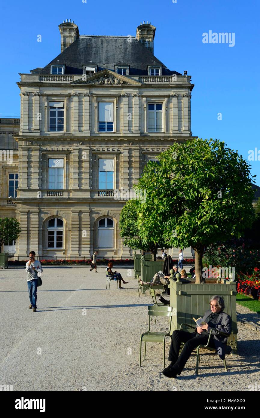 Frankreich, Paris, Luxemburg Palast der Senat seit dem Jardin du Luxembourg Stockfoto