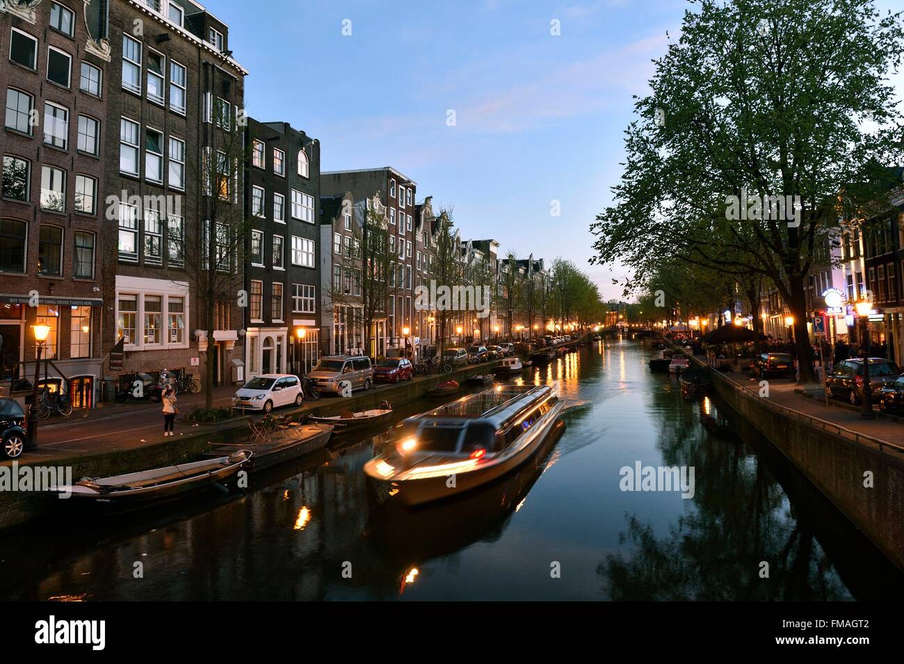 Rotlichtviertel Walletjes Oudezijds Voorburgwal Kanal, Amsterdam, Nordholland, Niederlande Stockfoto