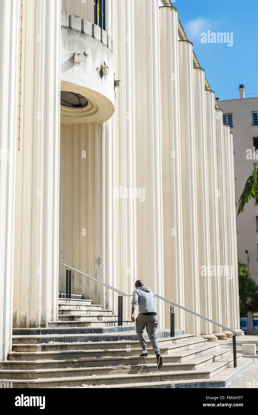 Frankreich, Rhone, Villeurbanne, architektonischer Komplex des Wolkenkratzers von 1927 bis 1934, das Rathaus gebaut Stockfoto