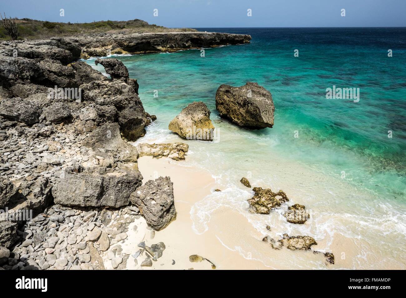 Niederländische Antillen, Bonaire Island, Washington Slagbaai Nationalpark, Strand an der Westküste Stockfoto