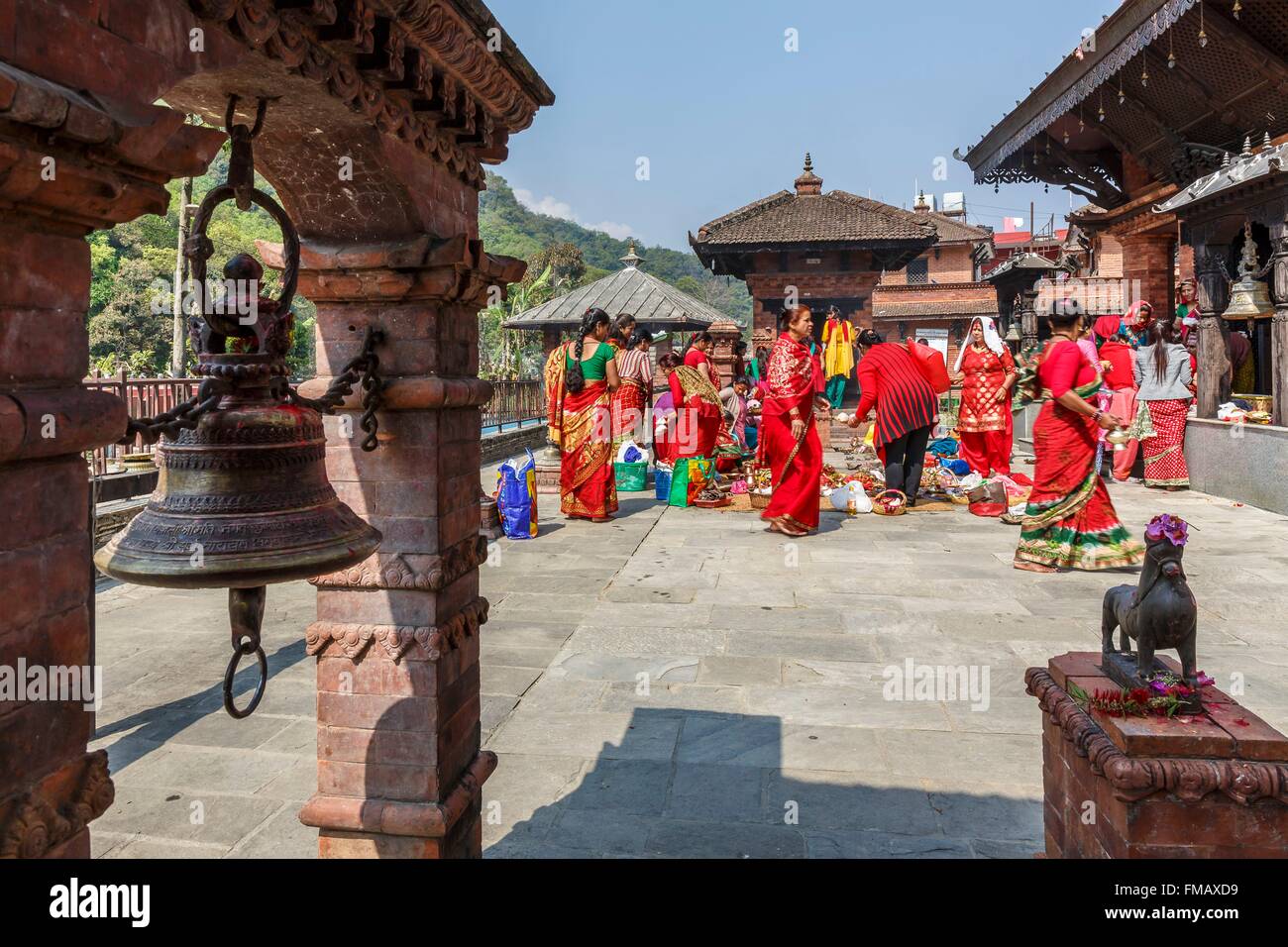 Nepal, Gandaki Zone, Pokhara, Zeremonie am Kedareshor Mahadev Tempel Stockfoto