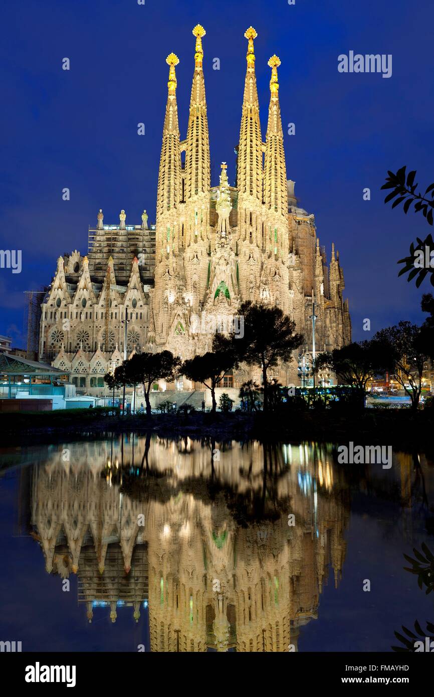 Spanien, Katalonien, Barcelona, Kathedrale Sagrada Familia von der UNESCO als Welterbe gelistet Stockfoto