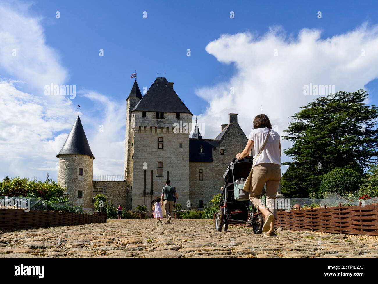 Frankreich, Touraine, Indre et Loire, Lemere, Burg des Schlosses 15 Jahrhundert auf bemerkenswert Garten Liste Stockfoto
