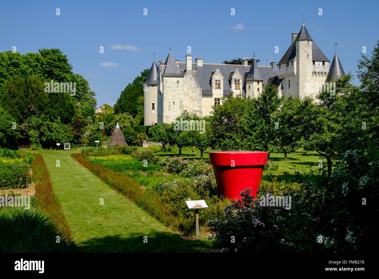 Frankreich, Touraine, Indre et Loire, Lemere, Burg des Schlosses 15 Jahrhundert auf bemerkenswert Garten Liste Stockfoto