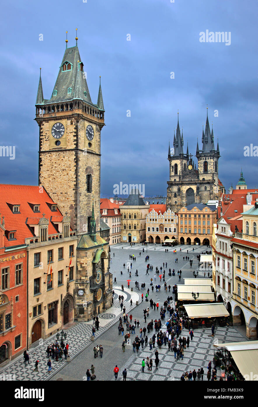 Der Altstädter Ring, Stare Mesto ("Old Town"), Prag, Tschechische Republik. Stockfoto