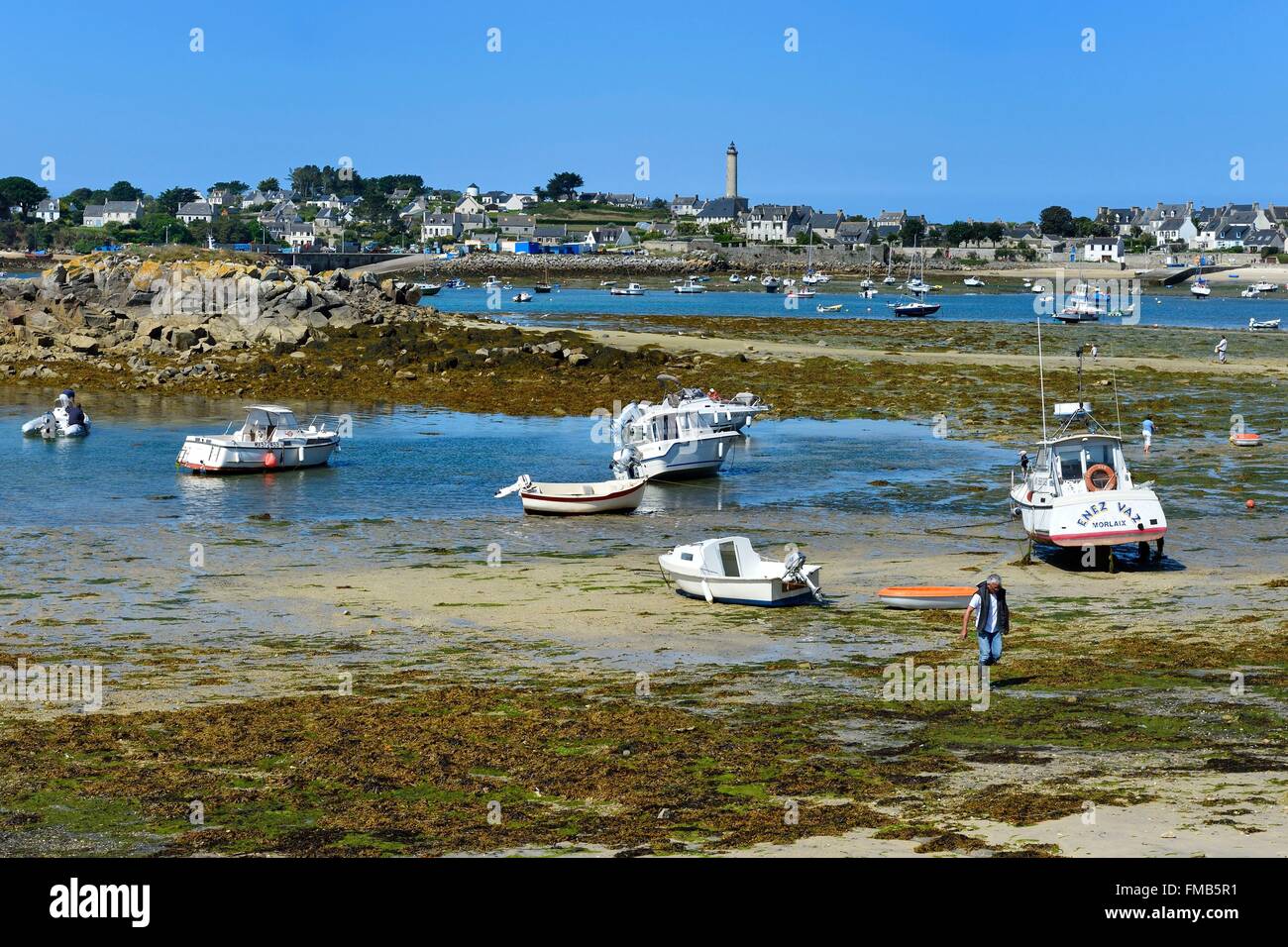 Frankreich, Finistere, Ile de Batz, Porz Kernok Stockfoto