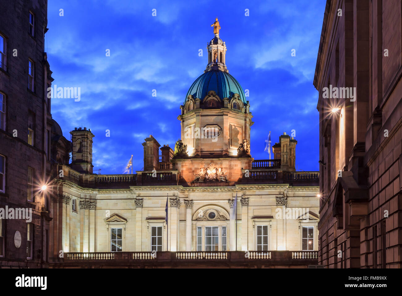 Eine sehr gut aussehende Gebäude - Lloyds Banking Group Plc in der Nacht, Vereinigtes Königreich Stockfoto