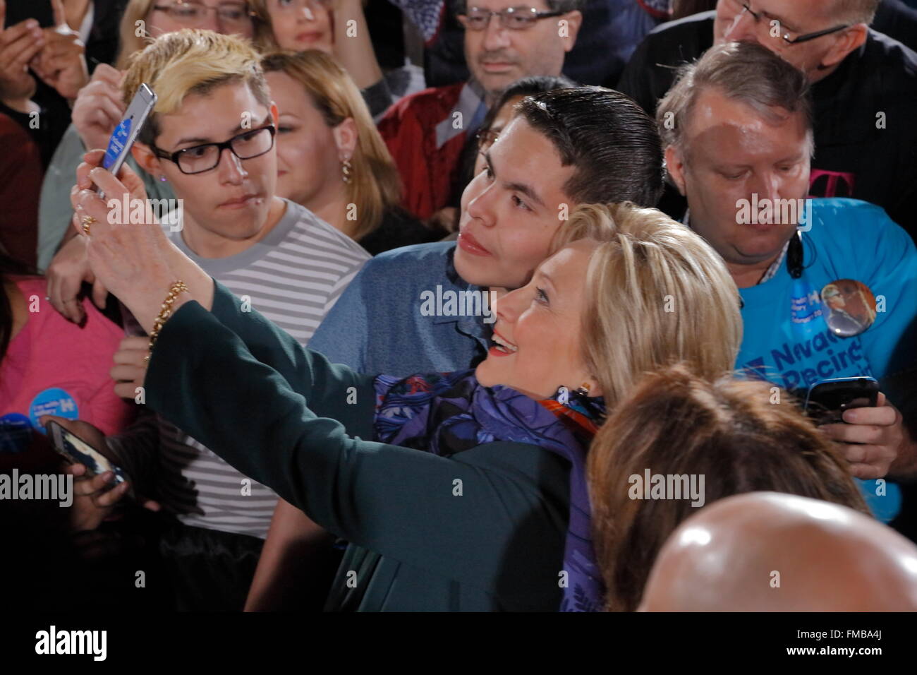 Demokratischen Präsidentschaftskandidaten Hillary Clinton Kampagnen In Las Vegas, Nevada Stockfoto