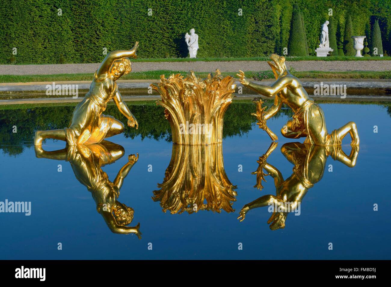 Frankreich, Yvelines, Versailles, aufgeführt von der UNESCO, der Eidechsen-Pool als World Heritage Park von Versailles-Palast Stockfoto