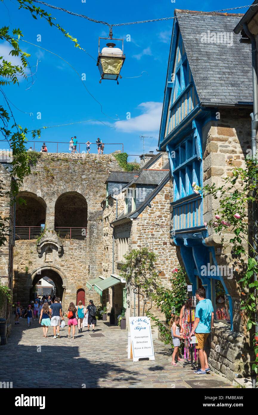Frankreich, Côtes d ' Armor, Dinan, Altstadt, Jerzual Straße Stockfoto