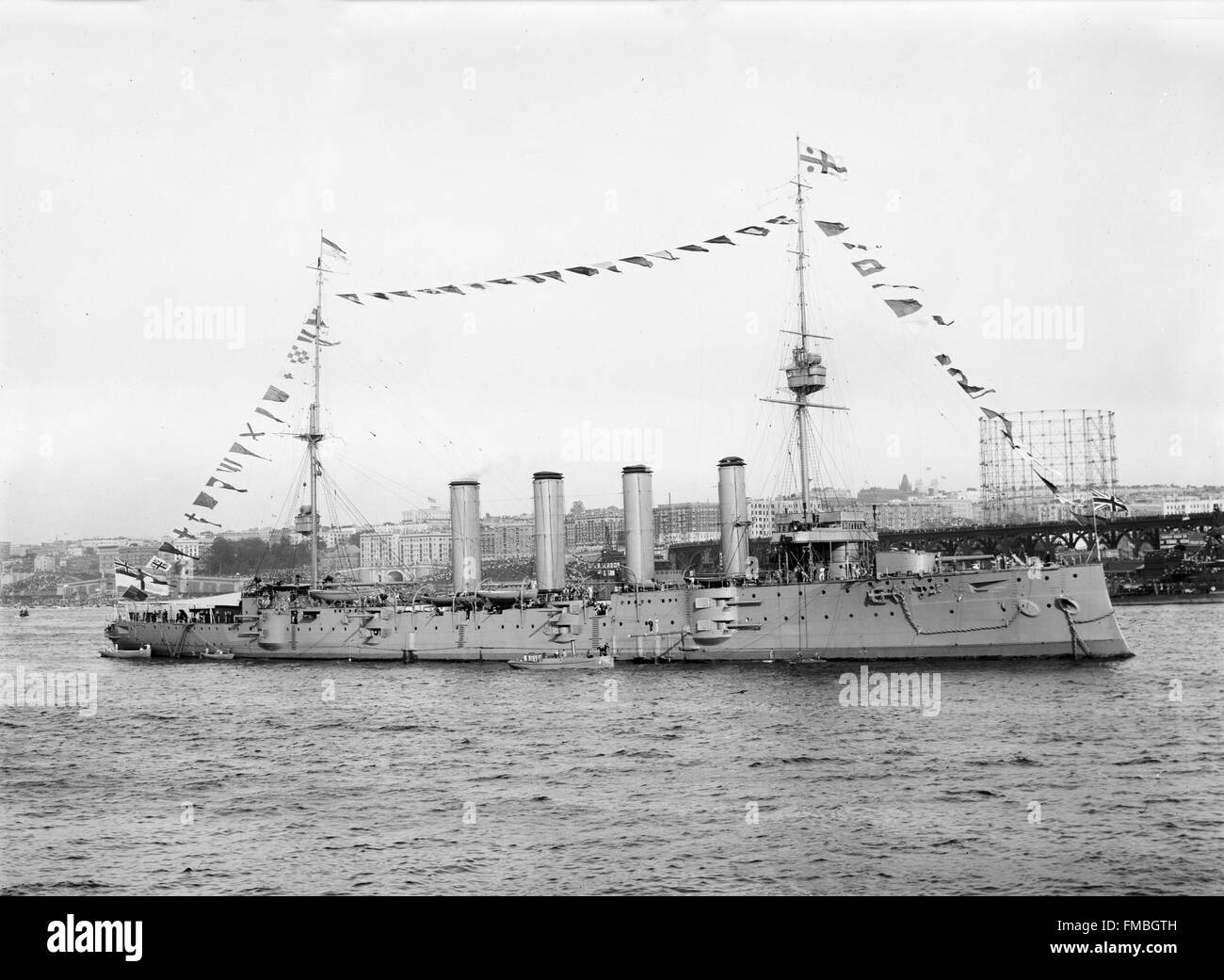 Britische Kreuzer HMS Drake Stockfoto