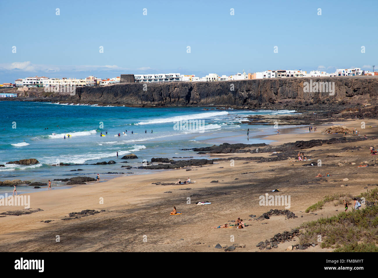 El Cotillo Stadt, Strand, Insel Fuerteventura, Kanarische Inseln, Spanien, Europa Stockfoto