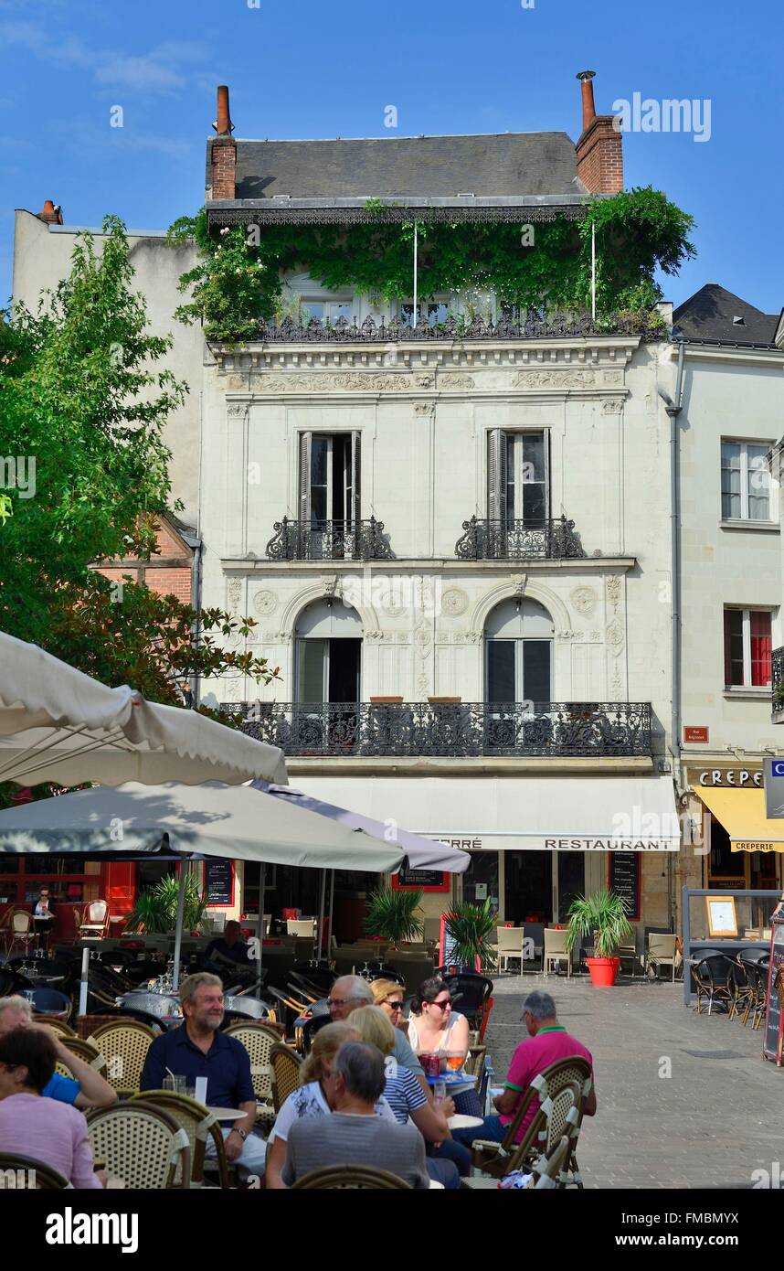 Frankreich, Indre et Loire, Tours, die Altstadt, Plumereau Platz Stockfoto