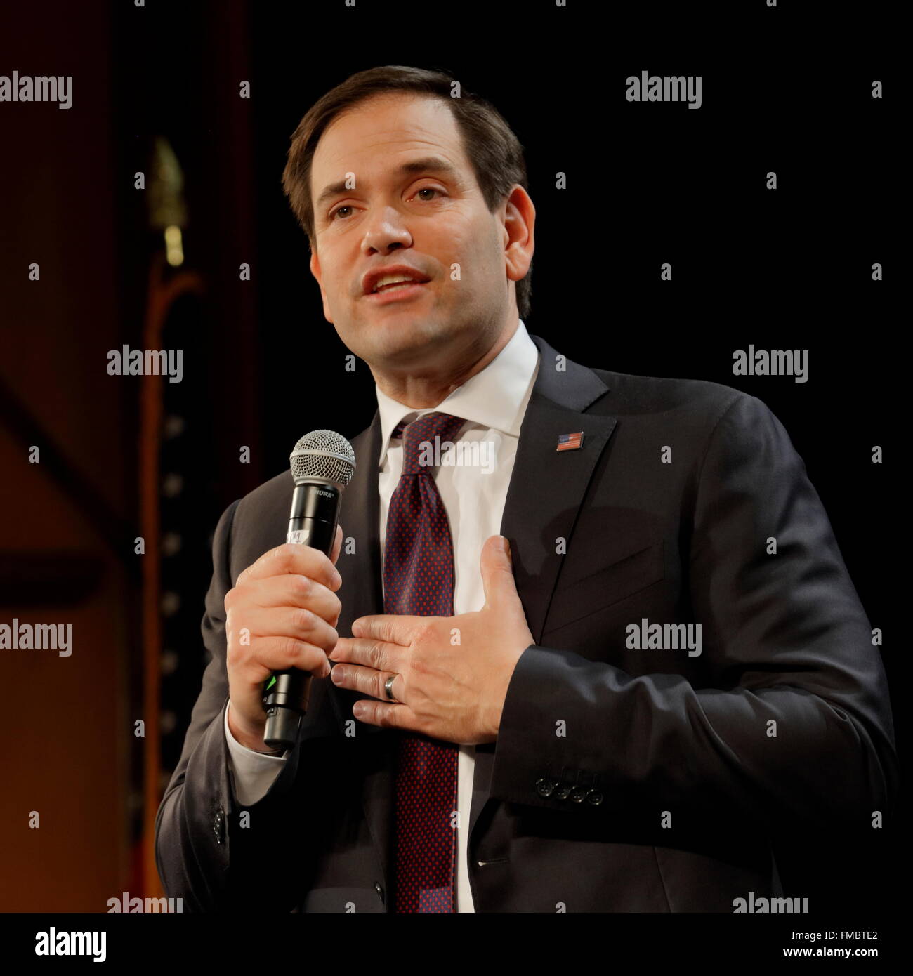 Marco Rubio hält Kampagne Rallye im Texas Station, Dallas Ballroom, North Las Vegas, NV. Stockfoto