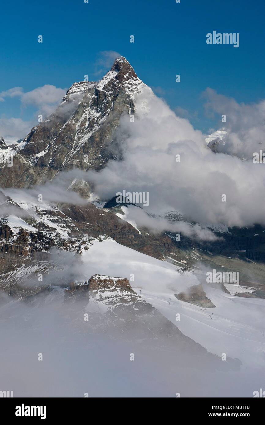 Schweiz, Kanton Wallis, Zermatt, das Matterhorn (4478 m) Stockfoto