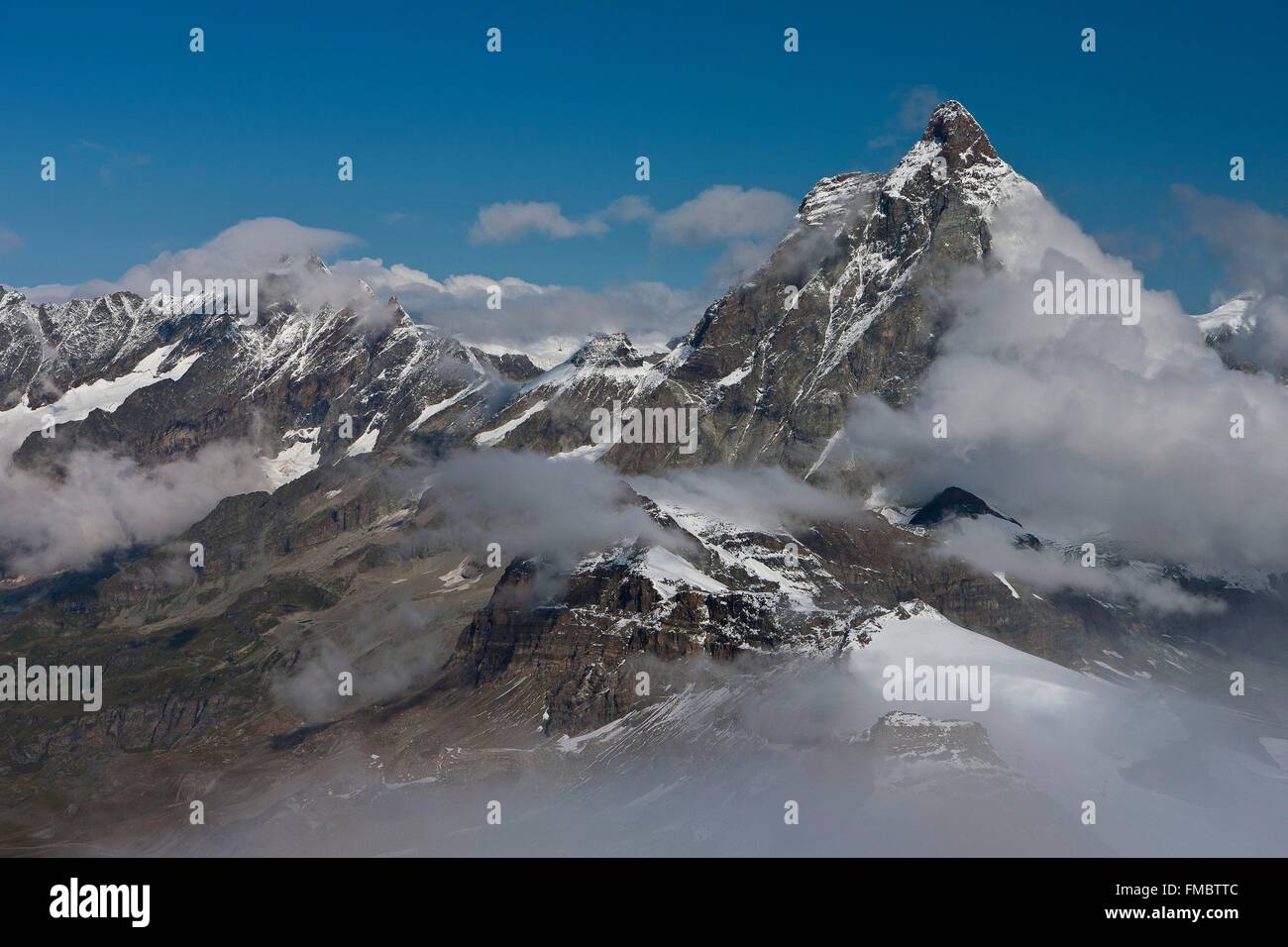 Schweiz, Kanton Wallis, Zermatt, das Matterhorn (4478 m) Stockfoto