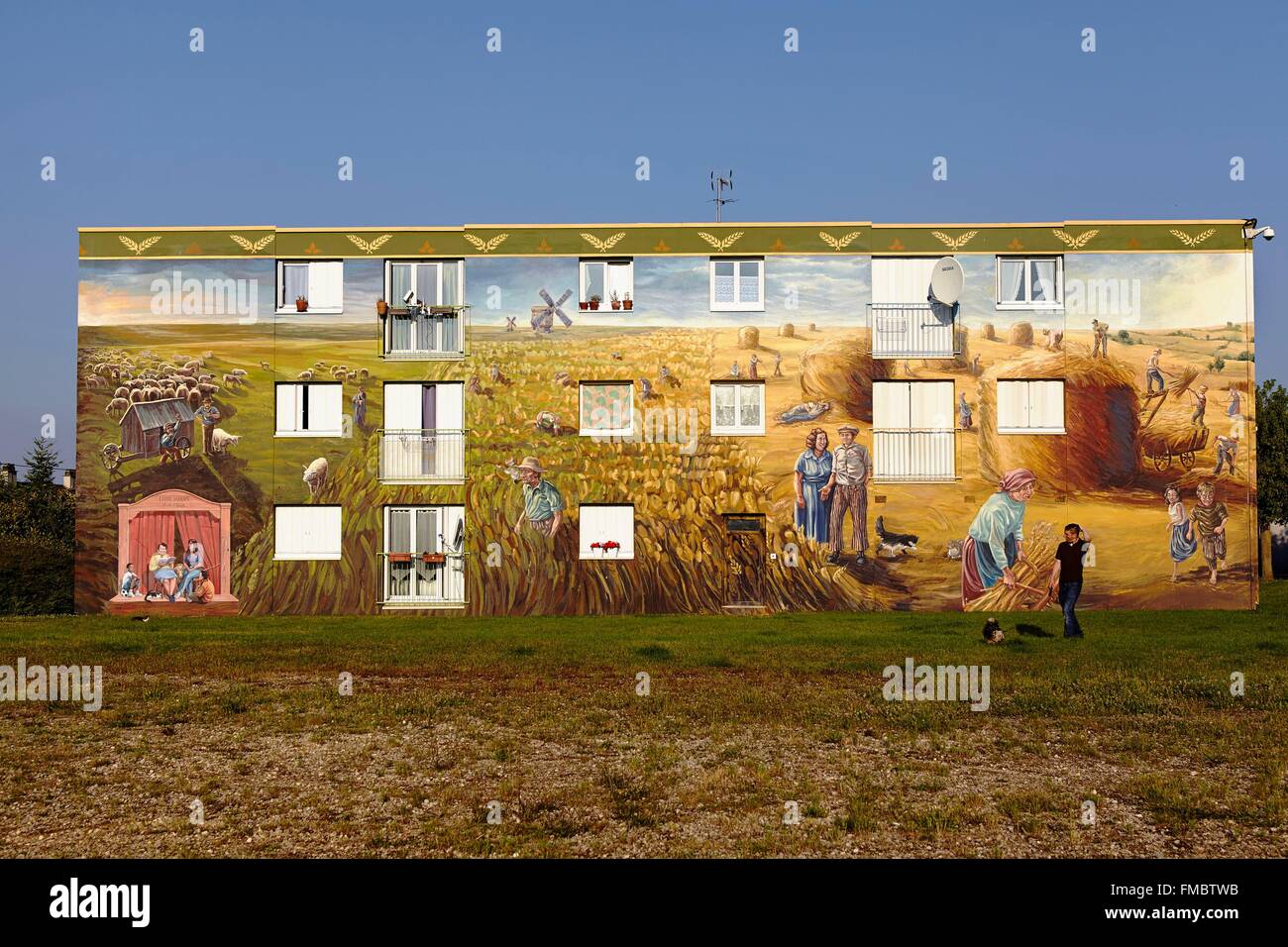 Frankreich, Eure et Loir, Chartres, Bel air Fresken von zitieren Schöpfung gemacht Stockfoto