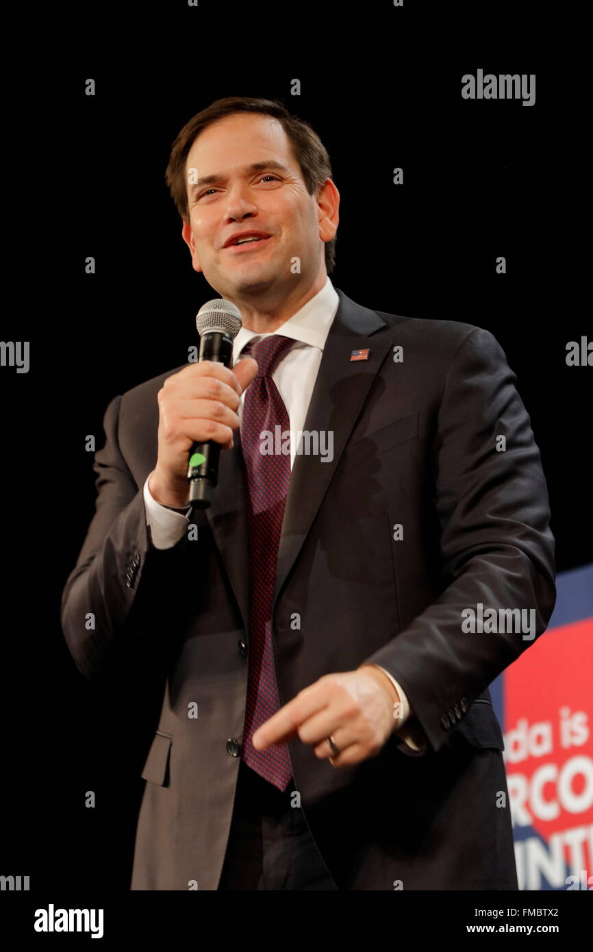 Marco Rubio hält Kampagne Rallye im Texas Station, Dallas Ballroom, North Las Vegas, NV. Stockfoto
