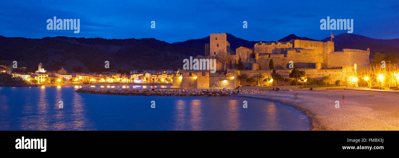 Frankreich, Pyrenäen Orientales, Collioure, die königliche Burg vom XIII Jahrhundert Stockfoto