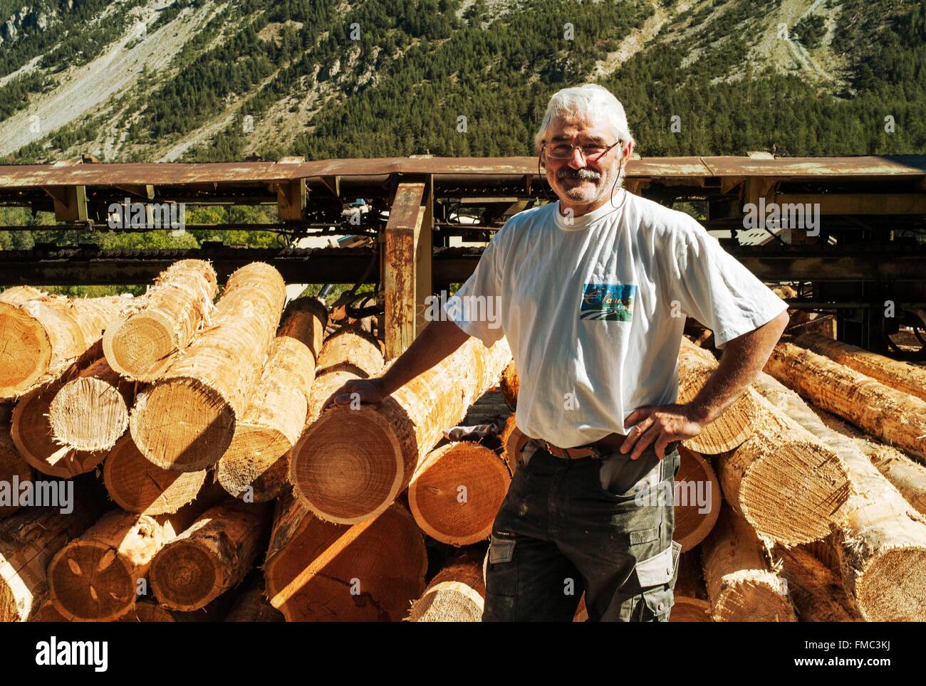 Frankreich, Hautes Alpes, Claree Tal, Val des Pres, Emile Roman, Mitglied des Kollektivs der Verteidigung des Claree Stockfoto